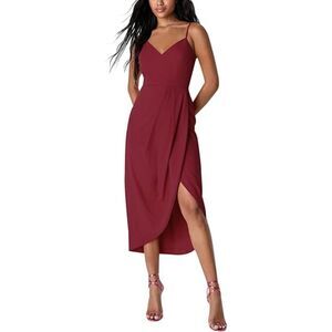 Bonkwa‎ Women Formal Dresses - Wine Red Size XXL (4689)
